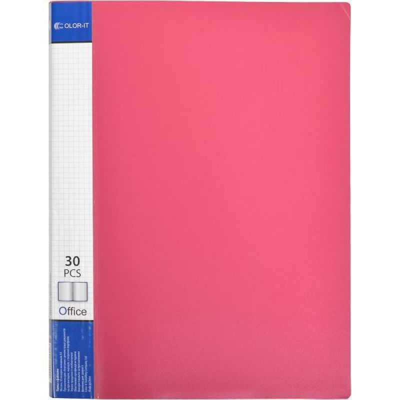 Папка пластикова А4 з 30 файлами, дисплей-книжка на 30 файлів для паперів “С“ Червона KNZ