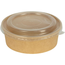 Салатник круглий 500 мл КРАФТ з пластиковою кришкою KNZ
