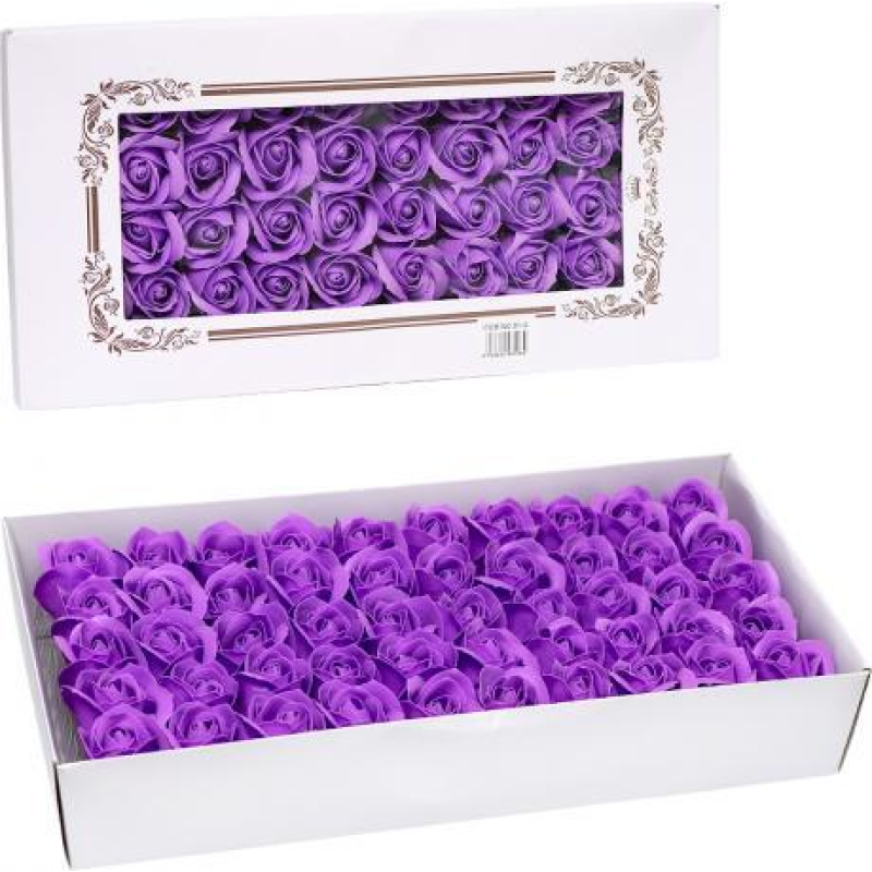 Квітка для декору - мило “Троянда“ D=5см H=6,5см Бузкова, Квітка з мила, Мильні квіти KNZ