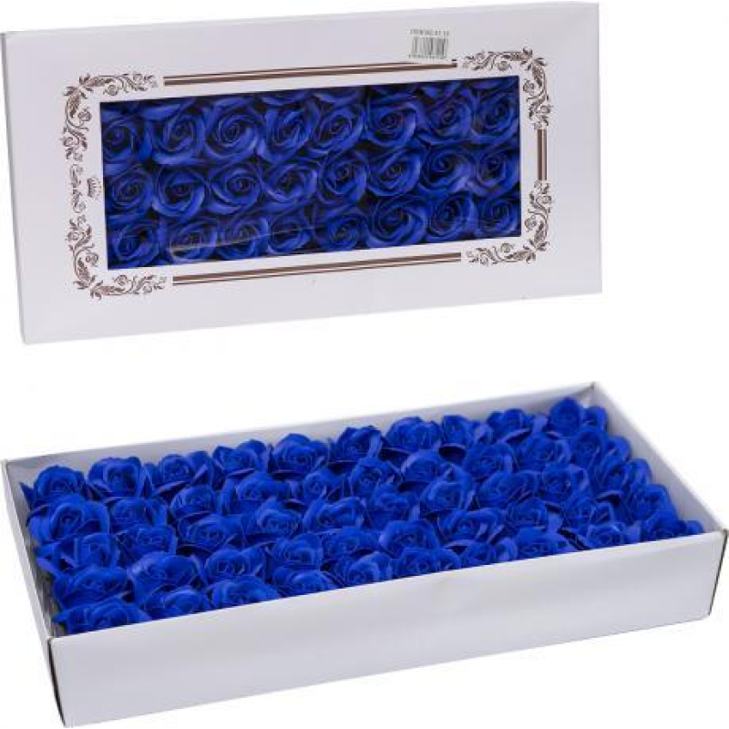 Квітка для декору - мило “Троянда“ D=5см H=6,5см Синя, Квітка з мила, Мильні квіти KNZ