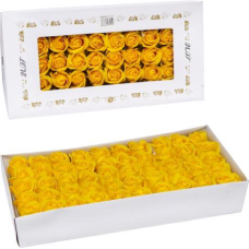 Квітка для декору - мило “Троянда“ D=5см H=6,5см Жовта, Квітка з мила, Мильні квіти KNZ