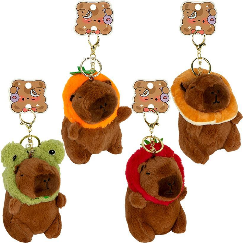 Брелок плюшевий Капібара в шапочці KNZ