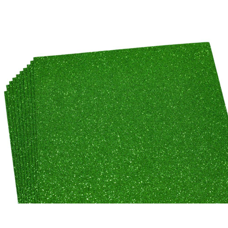 Фоаміран 1,7 мм зелений з глітером — 10листів, 17GLA4-018 Зелений Unison (17GLA4-018)