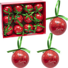 Набір новорічних ялинкових куль 12 шт D7 см Червоний 75-276С, ялинкові кулі KNZ