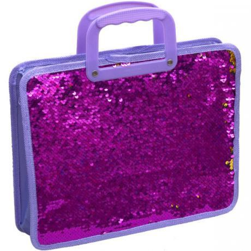 Сумка пластикова з паєтками 33*26*9 см Фіолетова KNZ Сумка пластикова з паєтками 33*26*9 см Фіолетова KNZ