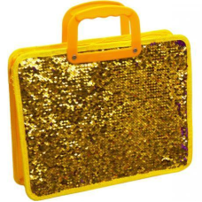 Сумка пластикова з паєтками 33*26*9 см Жовта KNZ