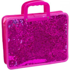 Сумка пластикова з паєтками 33*26*9 см Малинова KNZ