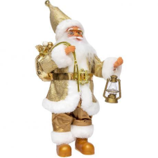 Новорічна фігурка Діда Морозу “Санта з мішком подарунків“ 30см Золотий CX-3 KNZ