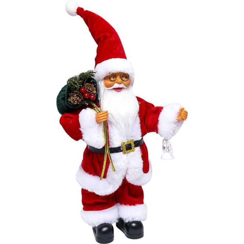 Новорічна фігурка Діда Морозу “Санта з мішком подарунків“ 30см Червоний CX-3 KNZ