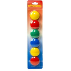 Набір кольорових магнітів 6шт на блістері d=30 мм “Пігашка“ M-30 KNZ