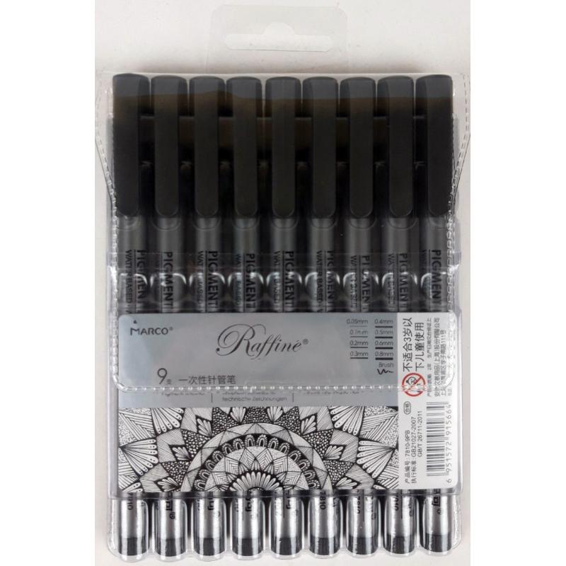 Набір рапідографів 9 шт 0,05;0,1;0,2;0,3;0,4;0,5;0,6;0,8;Brush Joyko 7810-9PB KNZ