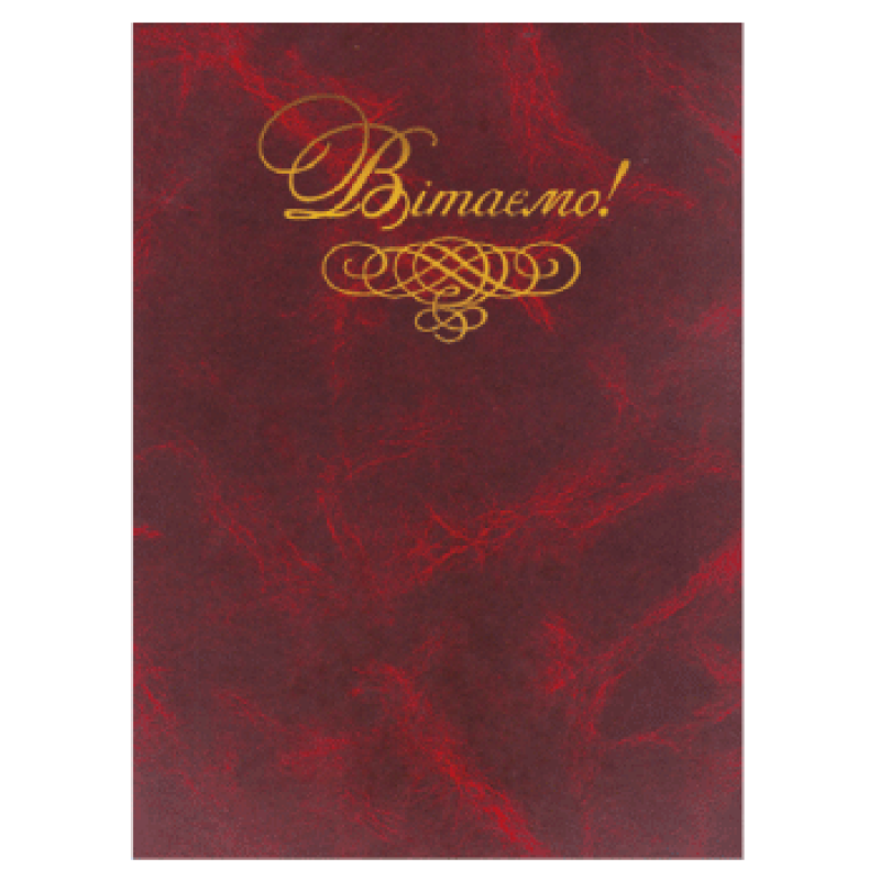 Папка адресна “Вітаємо“ А4+, бордо, балакрон, Скат KNZ