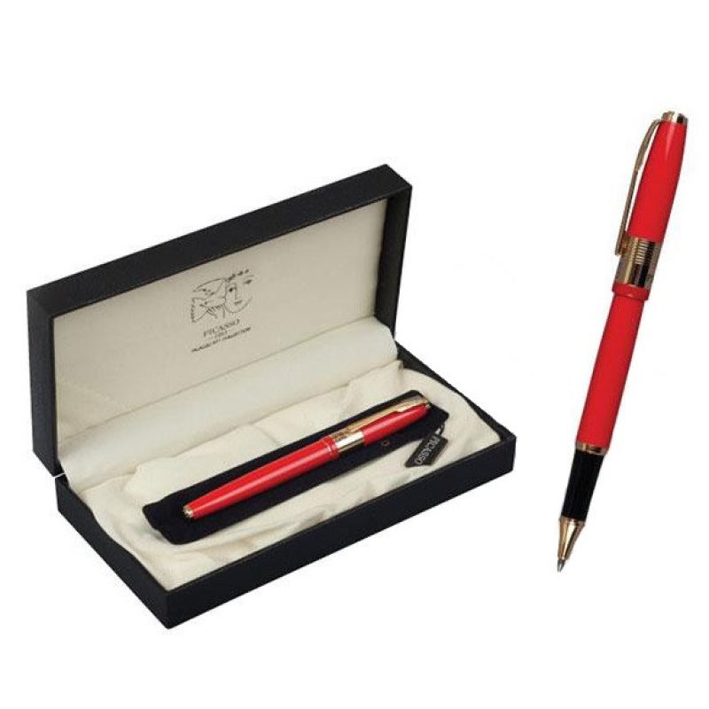 Ручка капілярна, червоний корпус у подарунковій упаковці Picasso 999 KNZ