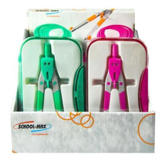 Циркуль з подовжувачем в овальному пеналі School Max S27002B KNZ