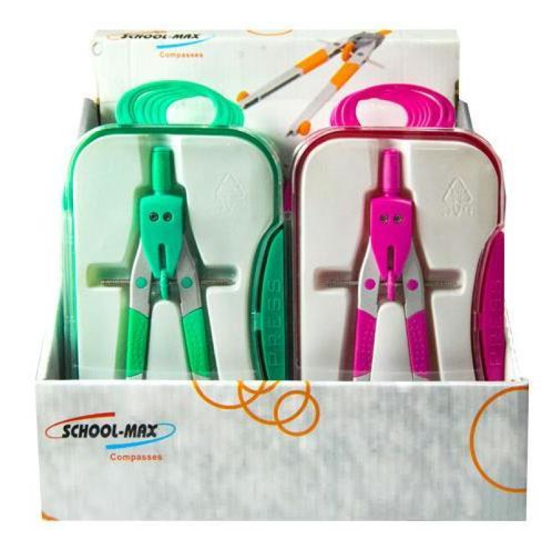 Циркуль з подовжувачем в овальному пеналі School Max S27002B KNZ Циркуль з подовжувачем в овальному пеналі School Max S27002B KNZ