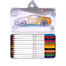Олівці Marco 12 кольорів шестигранні d=4,0мм у металевій коробці, ColorCore Marco E3000-12TN KNZ