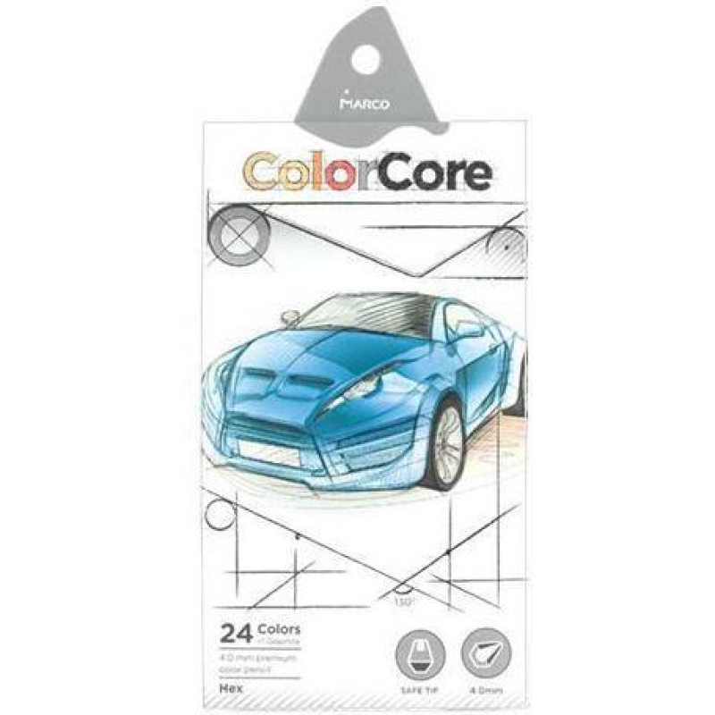 Олівці кольорові 24 кольори “MARCO“ ColorCore Hex 3000-24CB KNZ