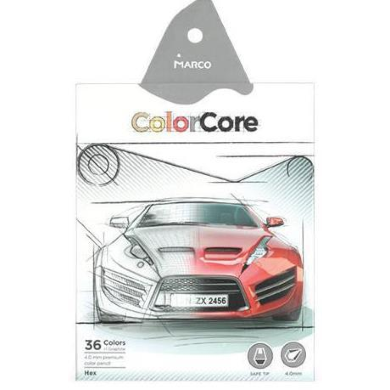 Олівці кольорові 36 кольори “MARCO“ ColorCore Hex 3000-36CB KNZ
