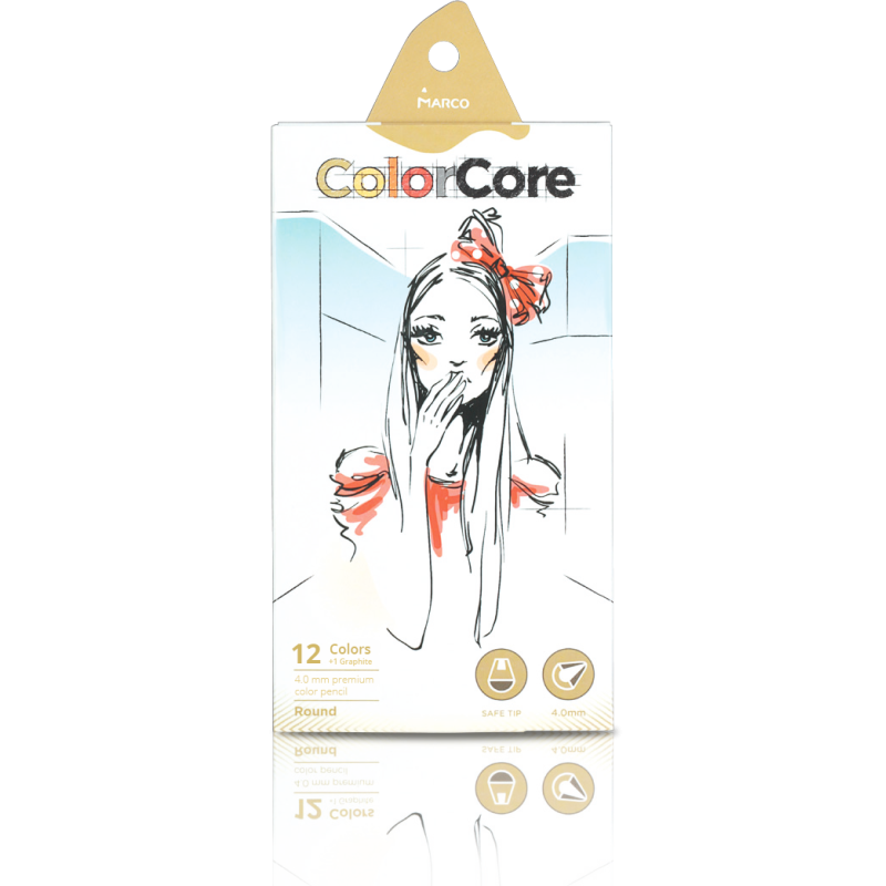 Олівці кольорові 12 кольорів “MARCO“ ColorCore Round 3130-12CB-B KNZ