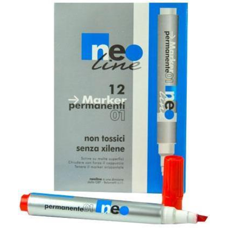 Маркер клиноподібний Permanent, червоний NeoLine 5477 KNZ