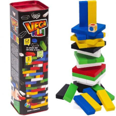 Настільна гра “Vega Color“ 54 бруски Дженга кольорова | Вега кольорова | Jenga Color УКР GVC-01U KNZ