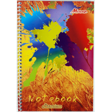 Блокнот А5, бічна пружина, 100 листів офсет, клітка, крейдована обкладинка м“яка “Серія Плями“ KNZ