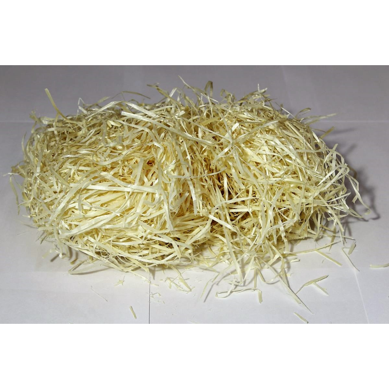 Сіно декоративне, деревна стружка, наповнювач для подарункових коробок, шерсть деревна 100гр DSC100-natural KNZ