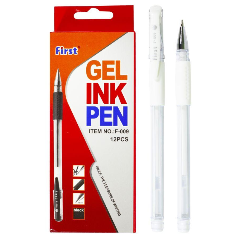 Ручка гелева біла FIRST 118-1 KNZ