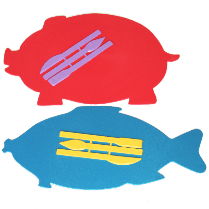 Дошка для пластиліну (яблуко, рибка, груша, хрюша)+стеки “Люкс Колор“ ДПФ-Ф KNZ