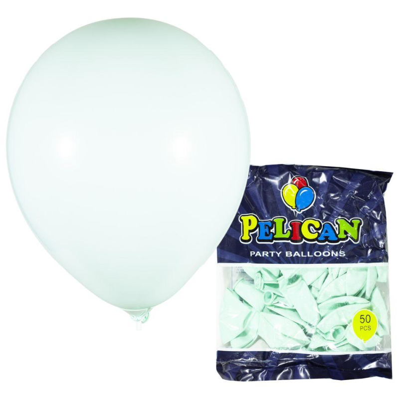 Кульки Pelican 10“ (26 см), макарун бірюзовий світлий, 50 шт/уп KNZ Кульки Pelican 10“ (26 см), макарун бірюзовий світлий, 50 шт/уп KNZ