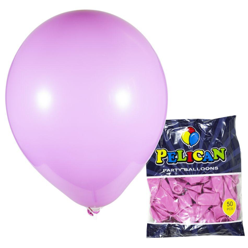 Кульки повітряні Pelican 10“ (26 см) пастель малиновий 50шт/уп 1050-816 KNZ