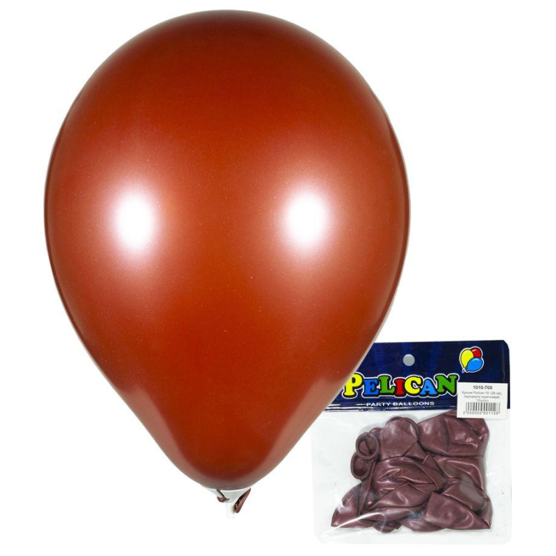 Кульки повітряні Pelican 10“ (26 см) перламутр коричневий 10шт/уп 1010-708 KNZ