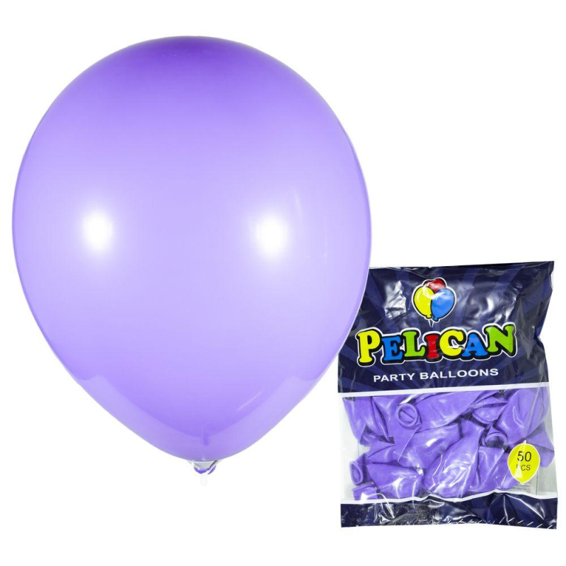 Кульки повітряні Pelican 12“ (30 см) пастель фіолетовий 50шт/уп 1250-835 KNZ