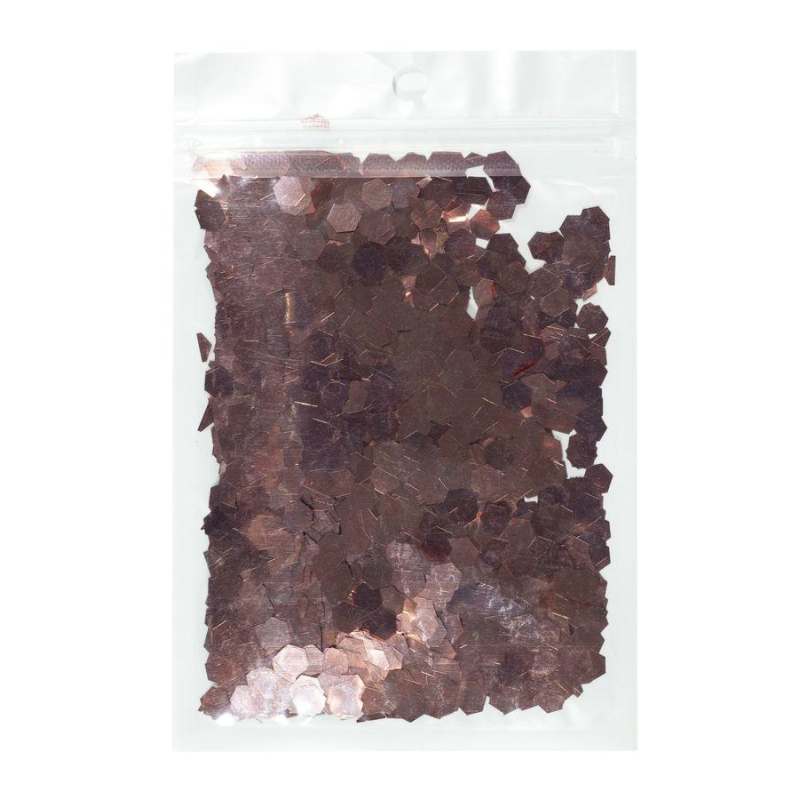 Конфетті шестигранник, рожевий 6мм, 15гр 6303 KNZ