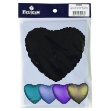 Кулька фольгована PELICAN серце 18“ (45см) Чорний (5шт) KNZ