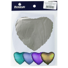 Кулька фольгована PELICAN серце 10“ (25см) сатин Срібло (5шт) KNZ