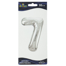 Цифра фольгована Pelican, “7“ срібло 80см 830827 KNZ