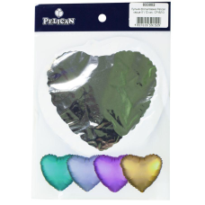 Кулька фольгована PELICAN серце 5“ (12см) Срібло (5шт) KNZ