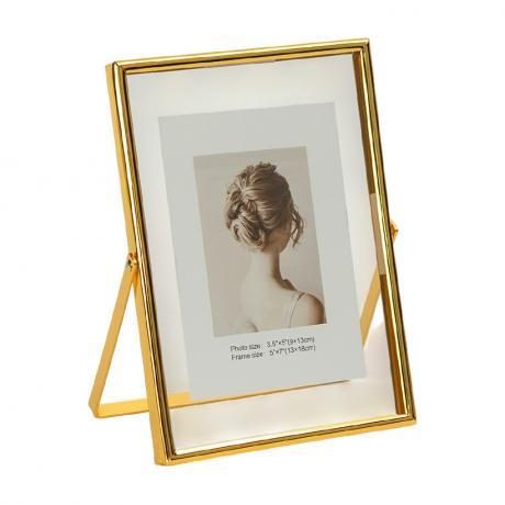 Металлическая настольная фоторамка для фото размером 13×18 см GOLD 5R 12001U7G Металлическая настольная фоторамка для фото размером 13×18 см GOLD 5R 12001U7G