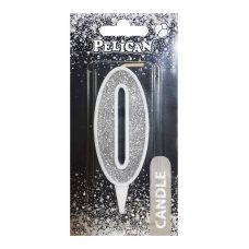 Свічка для торта цифра “0“ СЕРЕБРО 7 см, TM Pelican 867020 Свічка для торта цифра “0“ СЕРЕБРО 7 см, TM Pelican 867020