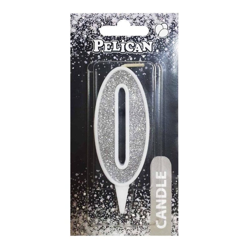 Свічка для торта цифра «0» СЕРЕБРО 7 см, TM Pelican 867020 Свічка для торта цифра “0“ СЕРЕБРО 7 см, TM Pelican 867020
