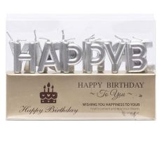 Свічки для торта літери “Happy Birthday“ Срібло TL-1052 Свічки для торта літери “Happy Birthday“ Срібло TL-1052
