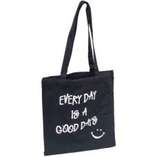 Еко - сумка з ручками 35*37см чорна “Every day is a good days“ 3537-1
