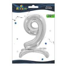 Цифра на подставке Pelican “9“ серебро 80см 831829 Цифра на подставке Pelican “9“ серебро 80см 831829
