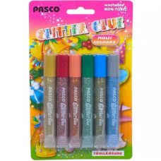 Клей силіконовий з блискітками на картоні “Pasco“ Multi Colors (6 кольорів, 10 мл) Клей силіконовий з блискітками на картоні “Pasco“ Multi Colors (6 кольорів, 10 мл)