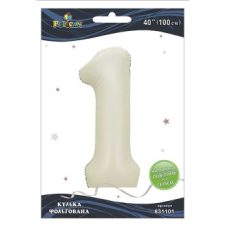 Шарик фольгированный цифра “1“ молочный 40“(100см) Pelican Бежевый Pelican (831101) Шарик фольгированный цифра “1“ молочный 40“(100см) Pelican Бежевый Pelican (831101)