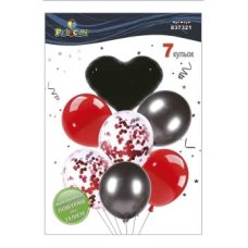 Набор из 7 шариков “Сердце, красно-черный микс с хромом“ Pelican (837321) Набор из 7 шариков “Сердце, красно-черный микс с хромом“ Pelican (837321)