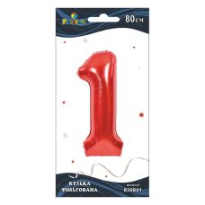 Цифра фольгированная Pelican, “1“ КРАСНАЯ 80см 830841 Цифра фольгированная Pelican, “1“ КРАСНАЯ 80см 830841