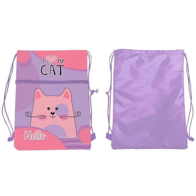 Сумка-мешок для обуви и одежды для девочки KIDIS “Funny cats“ 41*31,5см 14068 сменной обуви, сменки