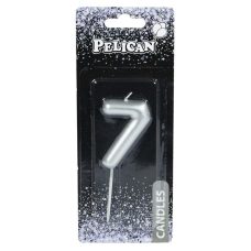 Свічка для торта Pelican “7“ СРІБЛО 6 см 866027 Свічка для торта Pelican “7“ СРІБЛО 6 см 866027